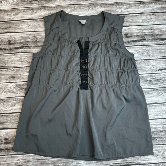 Converse One Star Women's Sleeveless Blouse Gunmetal Grey Gray S SM Small Light - Picture 3 of 13